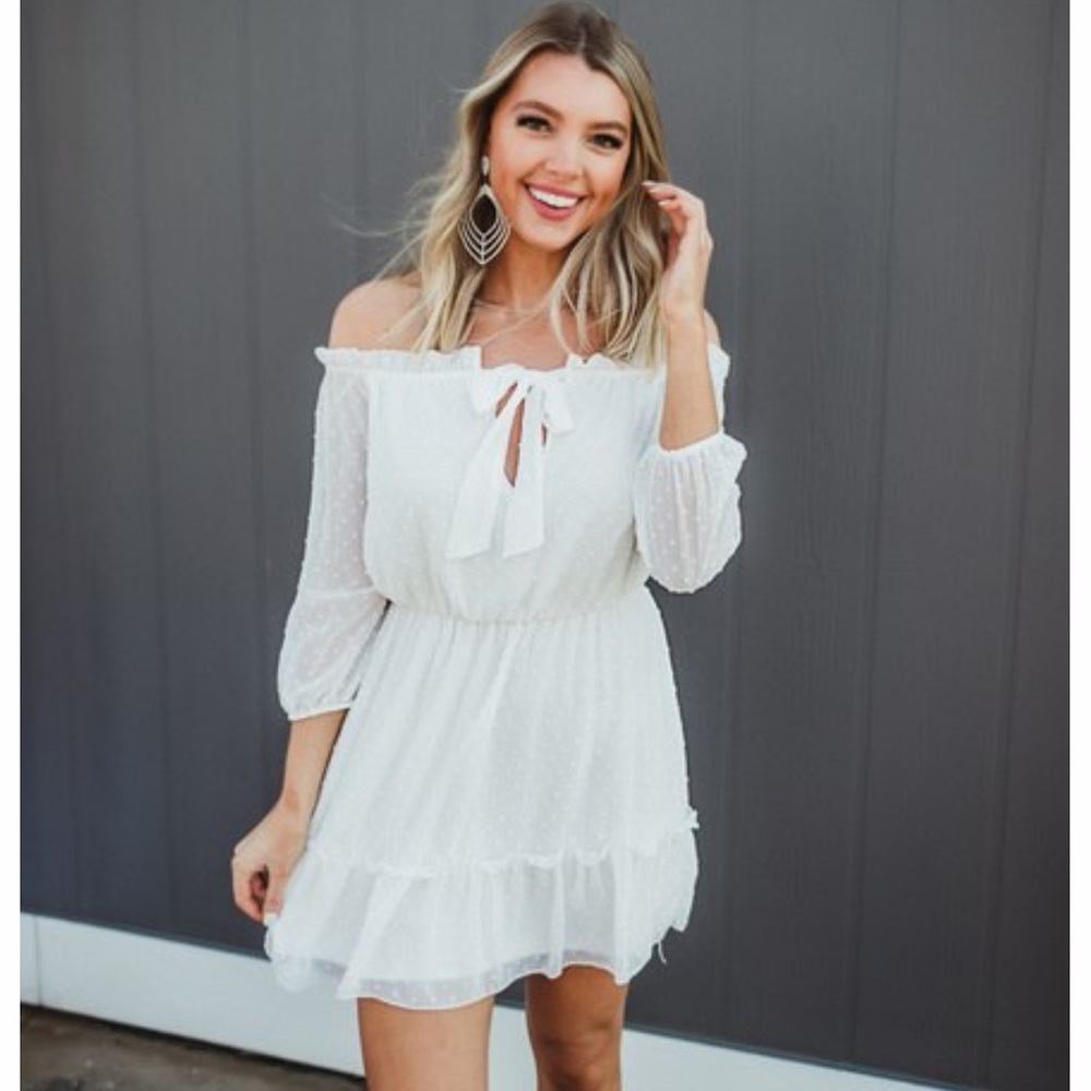 White off the shoulder dress